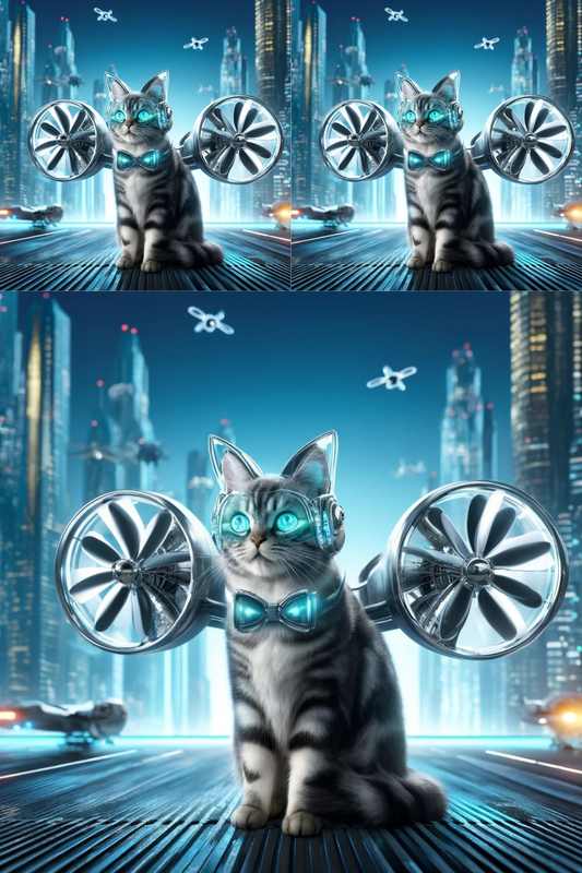 Sticker Sheet – Cat With Propellers Cat No. 57