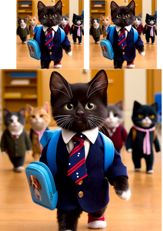 Sticker Sheet – Cat Student Collage Cat No. 164