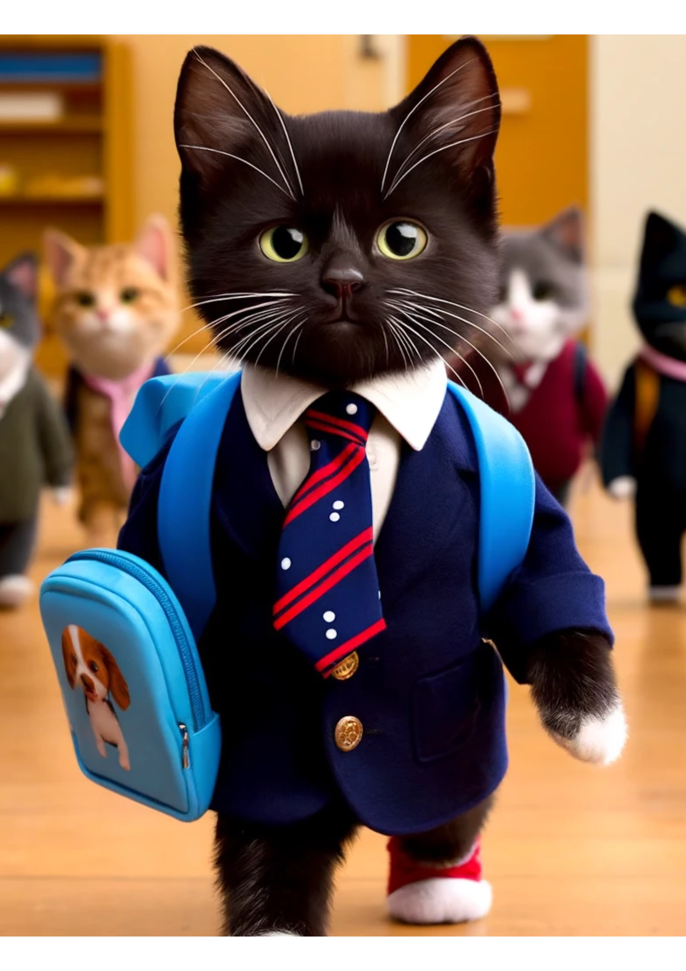 Sticker Sheet / Greeting Card – Cat Student Full Cat No. 165