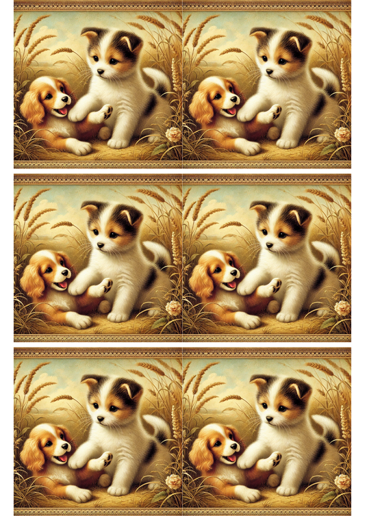Sticker Sheet Kitten And Little Dog Collage Cat. No. 2038