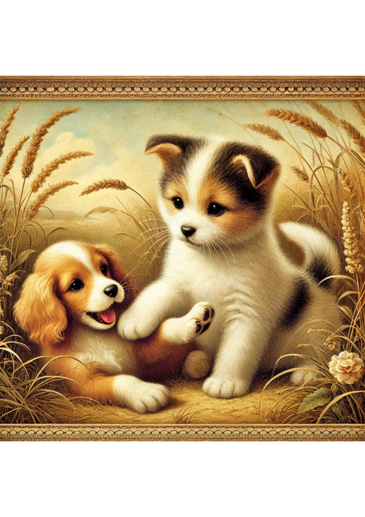 Sticker Sheet Kitten And Little Dog Full Cat. No. 2039