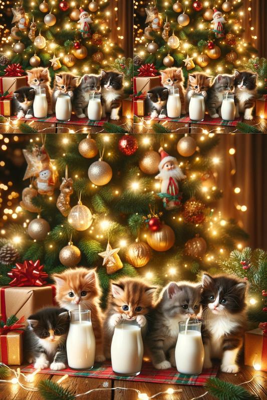 Sticker Sheet Cats by the Christmas Tree, Cat. No. 50