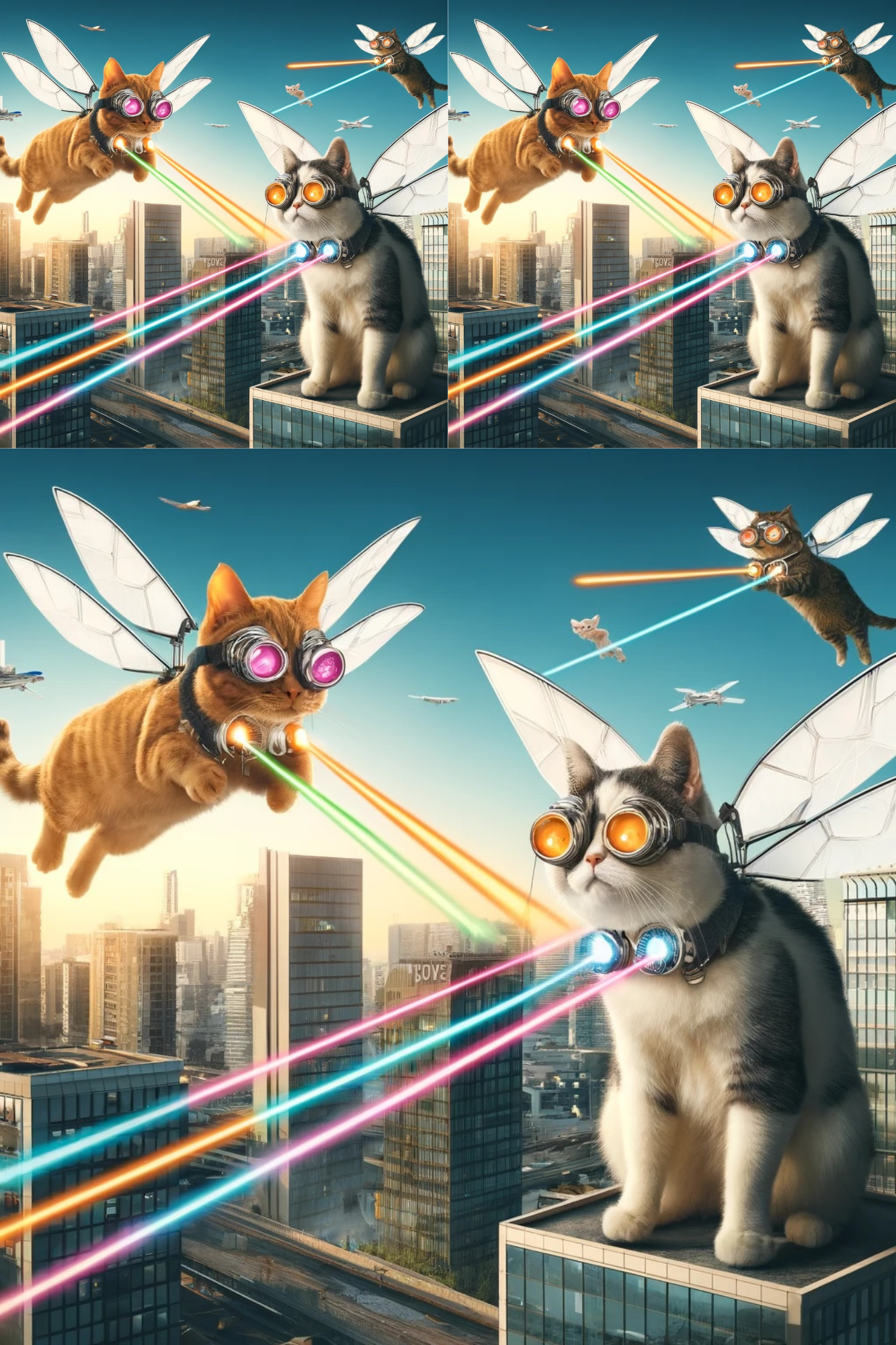 Sticker Sheet / Greeting Card – Cats Lasers Cat No. 48