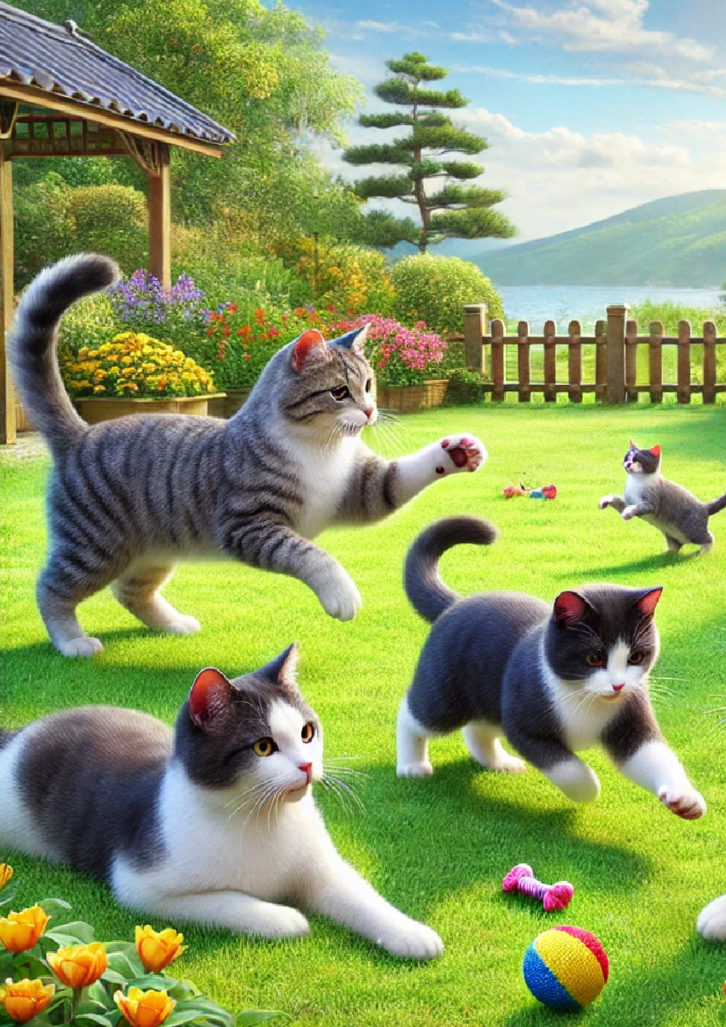Sticker Sheet / Greeting Card – Cats In The Garden Full Cat. No. 1310