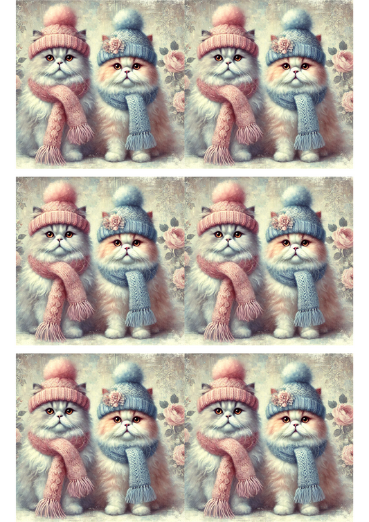 Sticker Sheet – Cats in Winter 2 Collage Cat. No. 2843