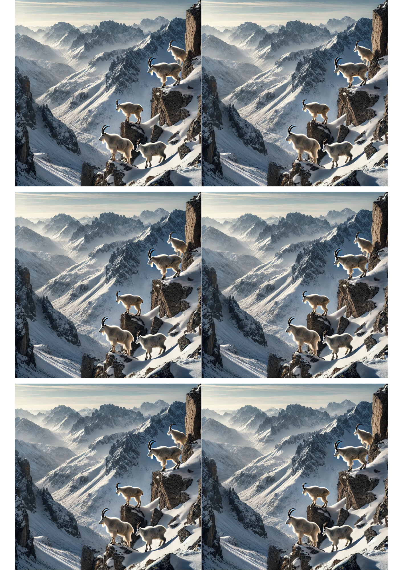 Sticker Sheet / Greeting Card – Mountain Goats Collage Cat. No. 2042