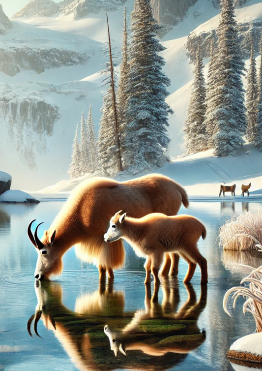 Klistremerkeark Chamois By The Stream Full Kat. nr. 2045