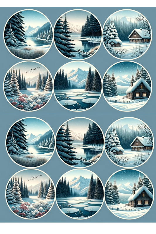Sticker Sheet – Winter Landscapes Collage Cat. No. 167