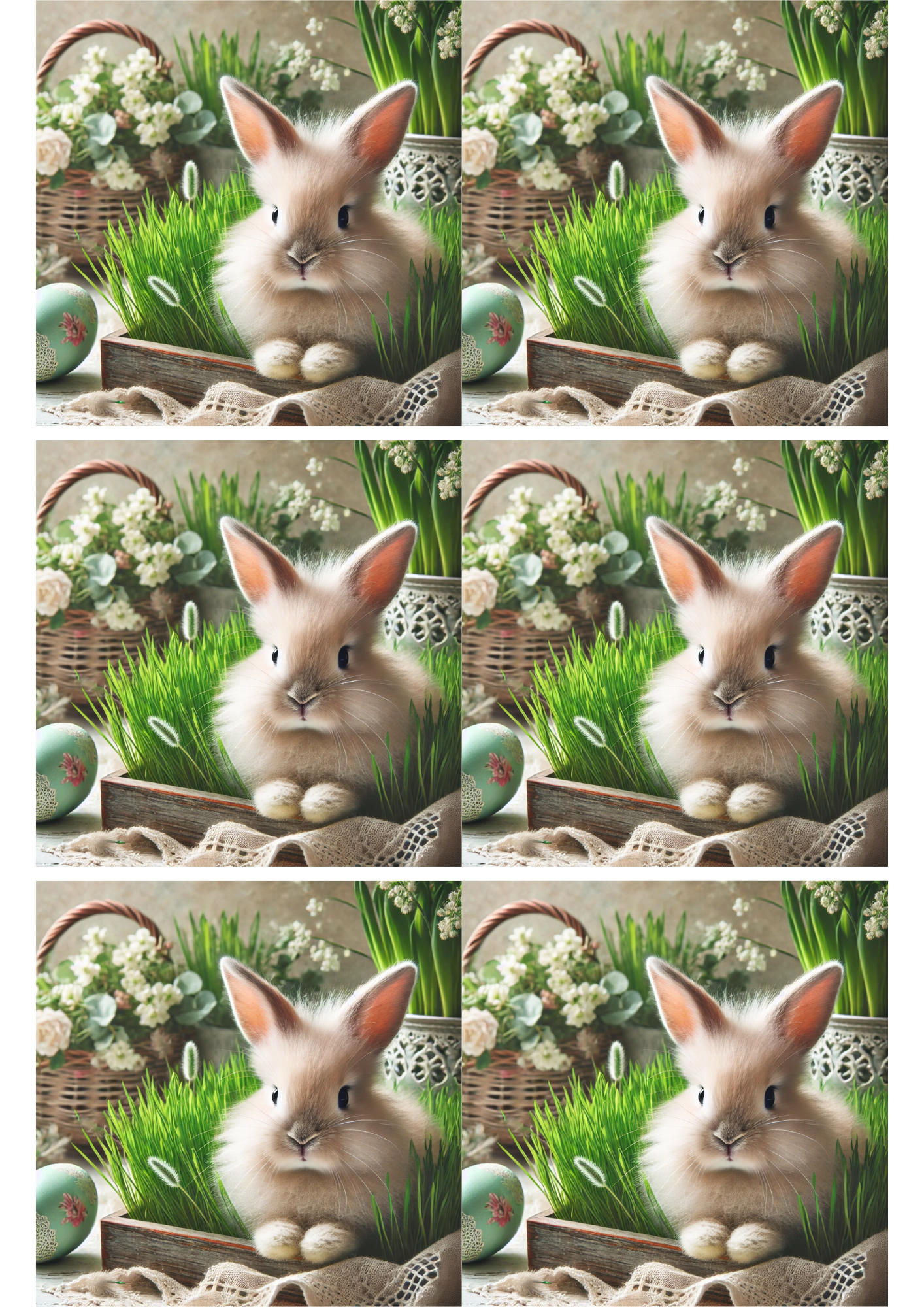 Sticker Sheet / Greeting Card – Rabbit Collage Cat. No. 2599