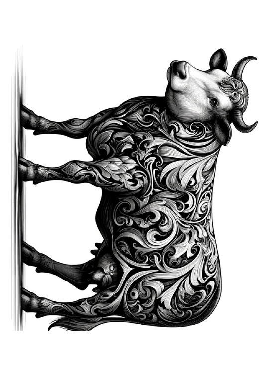 Sticker Sheet – Cow In Gothic Style Full Cat. No. 1199