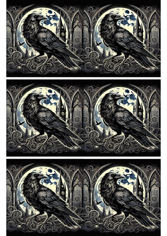 Sticker Sheet – Raven In Gothic Style 2 Collage Cat. No. 2603