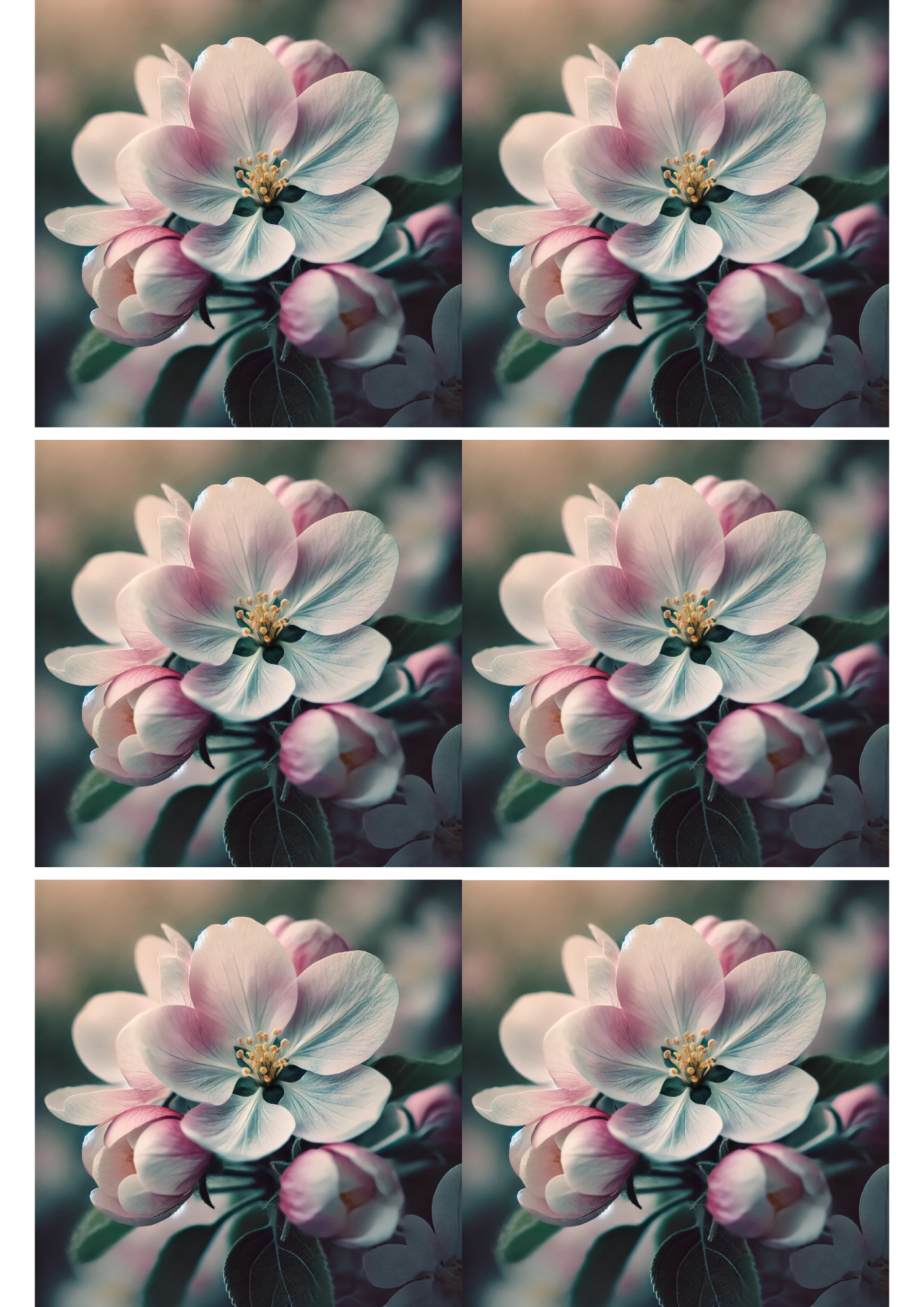 Sticker Sheet / Greeting Card – Apple Blossom Collage Cat. No. 2607