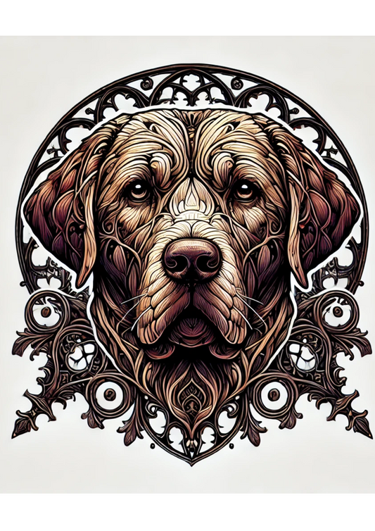 Sticker Sheet – Labrador In Gothic Style Full, Cat. No. 2061