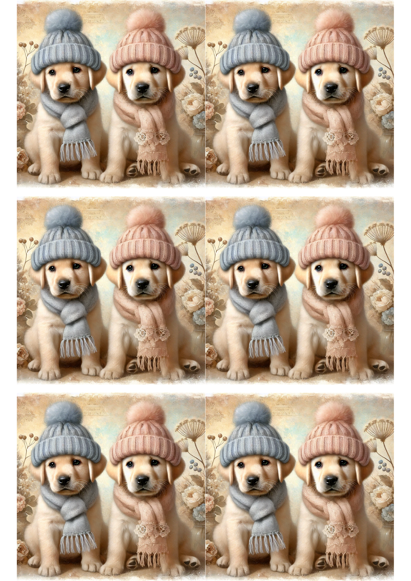 Sticker Sheet / Greeting Card – Labrador in Winter Collage Cat. No. 2861