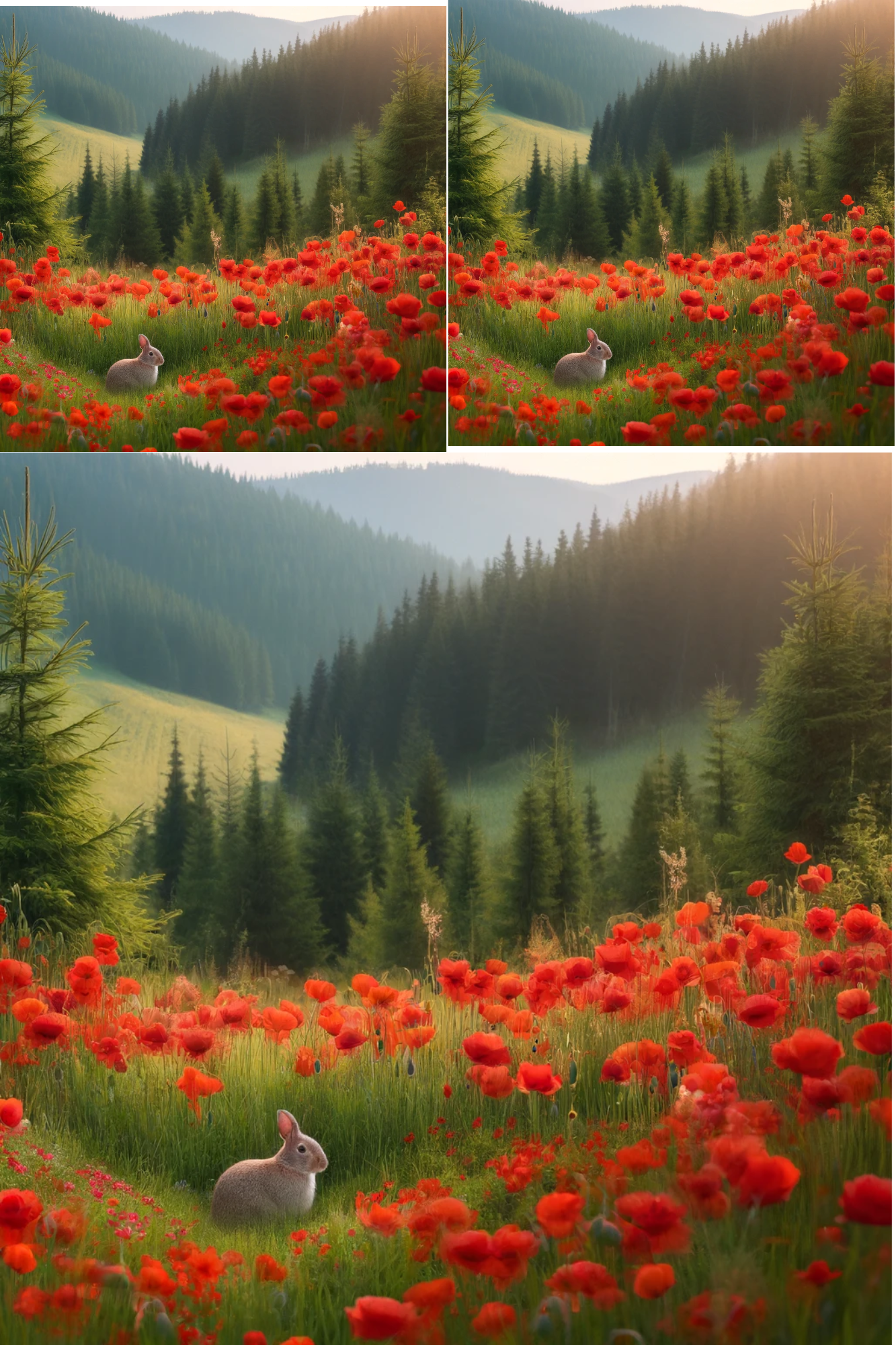 Sticker Sheet / Greeting Card – Hare in the Meadow Collage Cat. No. 619