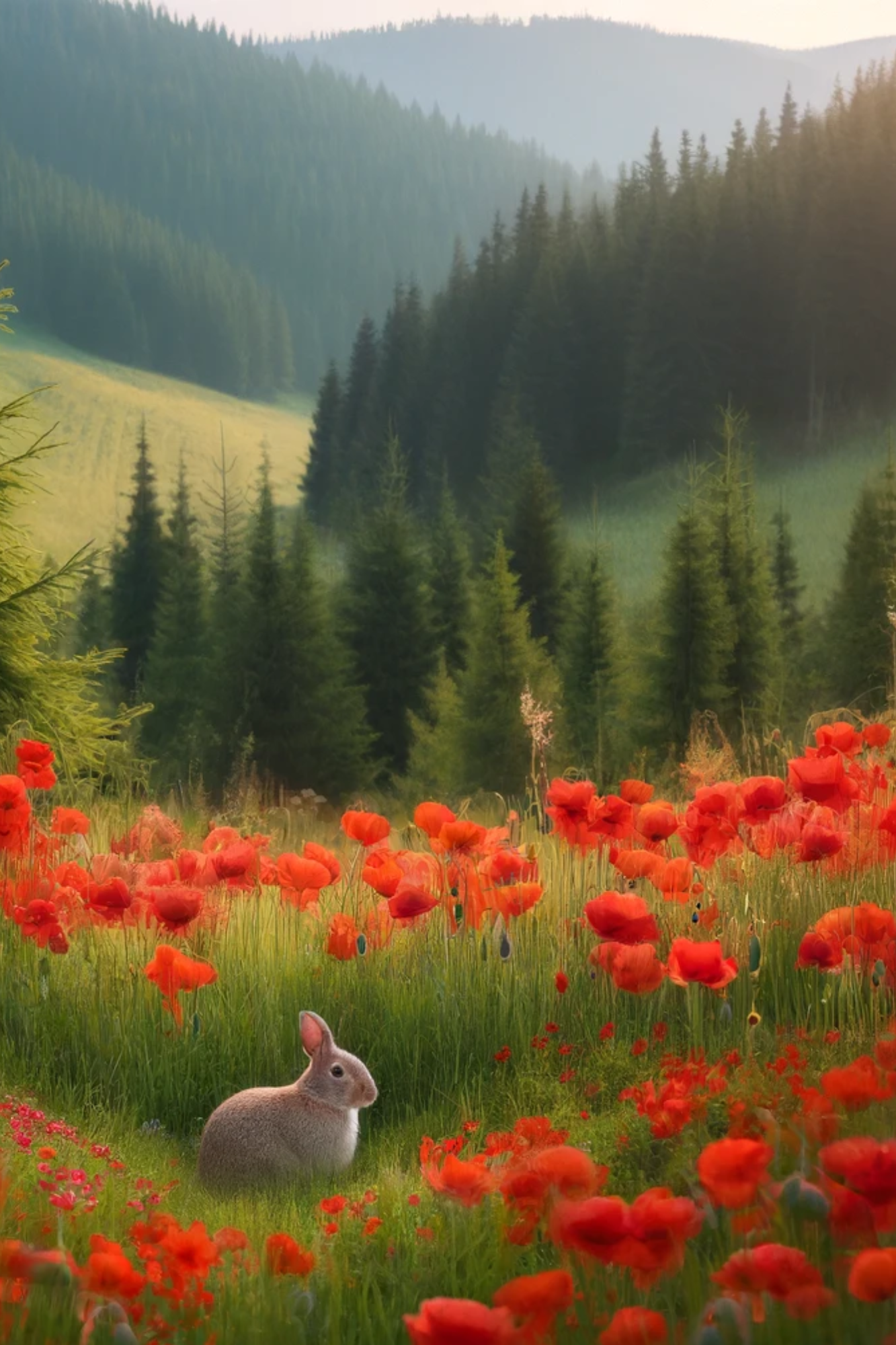 Sticker Sheet / Greeting Card – Hare in the Meadow Full Cat. No. 620