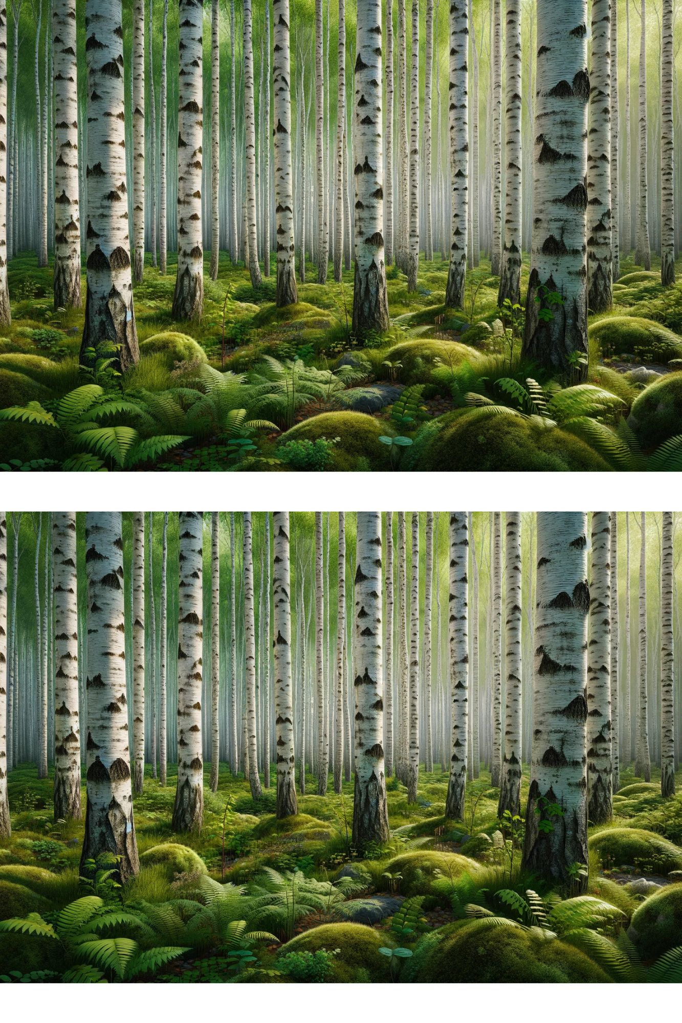 Sticker Sheet / Greeting Card – Birch Forest 2 Collage Cat. No. 180