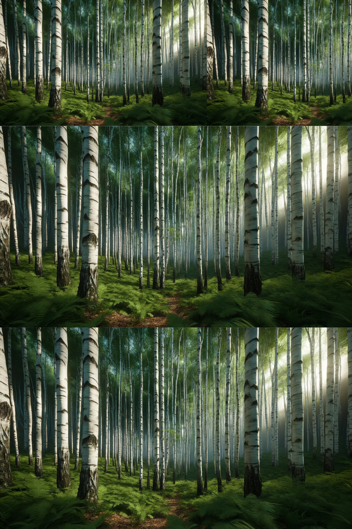 Sticker Sheet / Greeting Card – Birch Forest 3 Collage Cat. No. 181