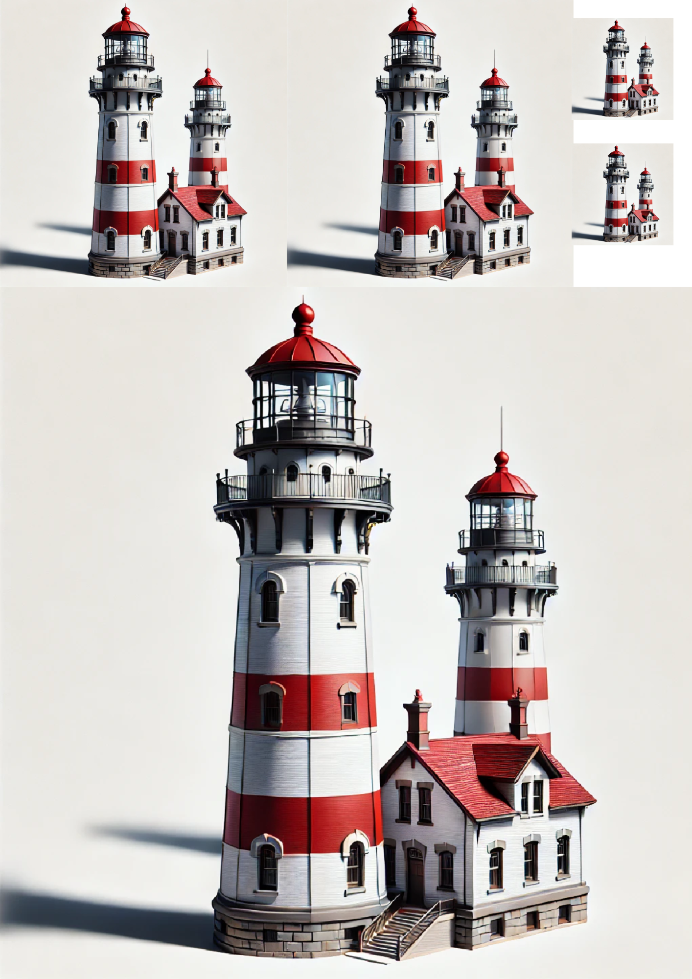 Sticker Sheet / Greeting Card – Lighthouse Collage Cat. No. 1313