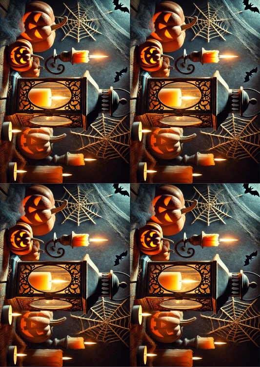 Sticker Sheet Halloween Lantern With Candle Collage Cat. No. 1618