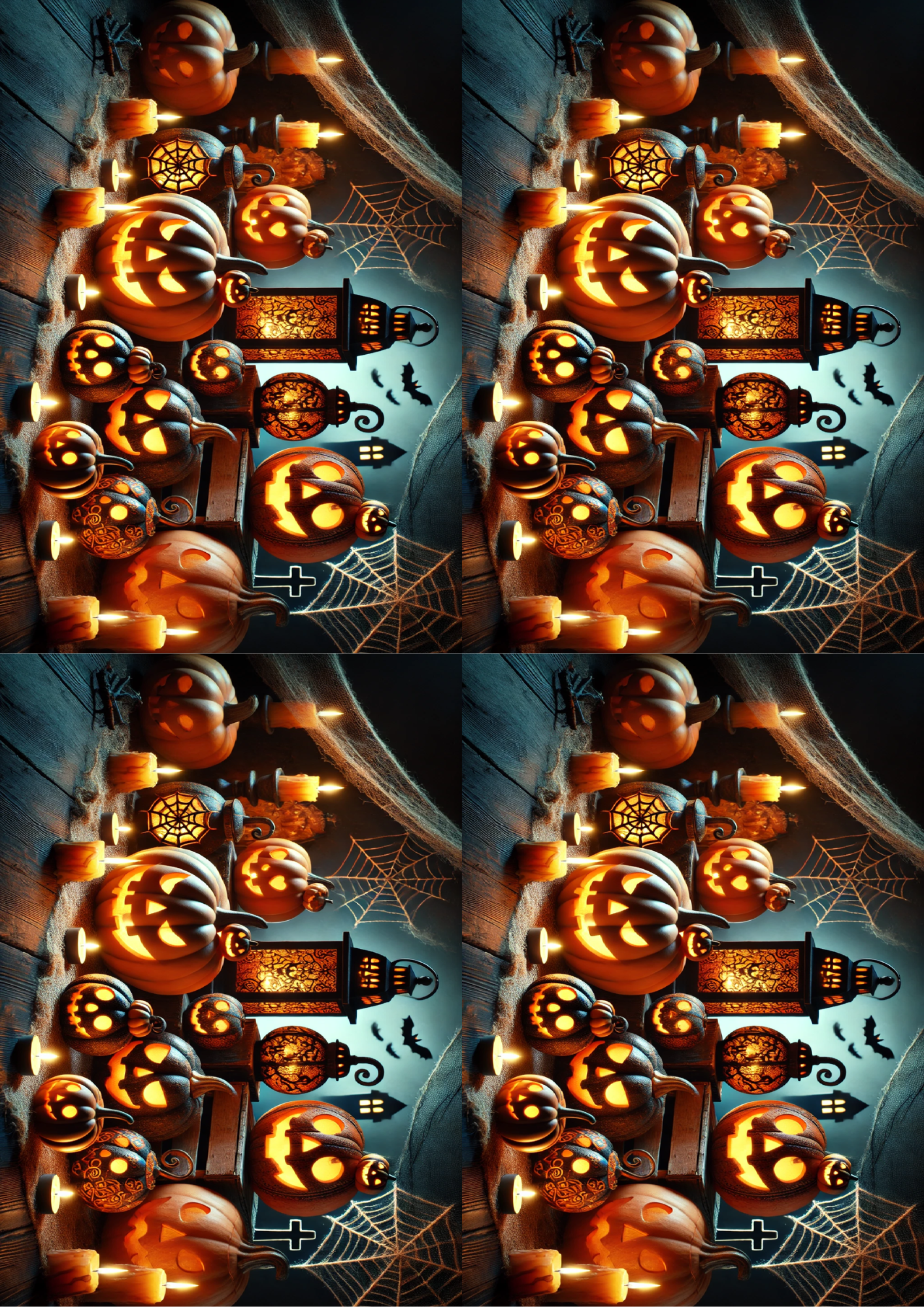 Sticker Sheet / Greeting Card – Halloween Lantern Collage Cat. No. 1620