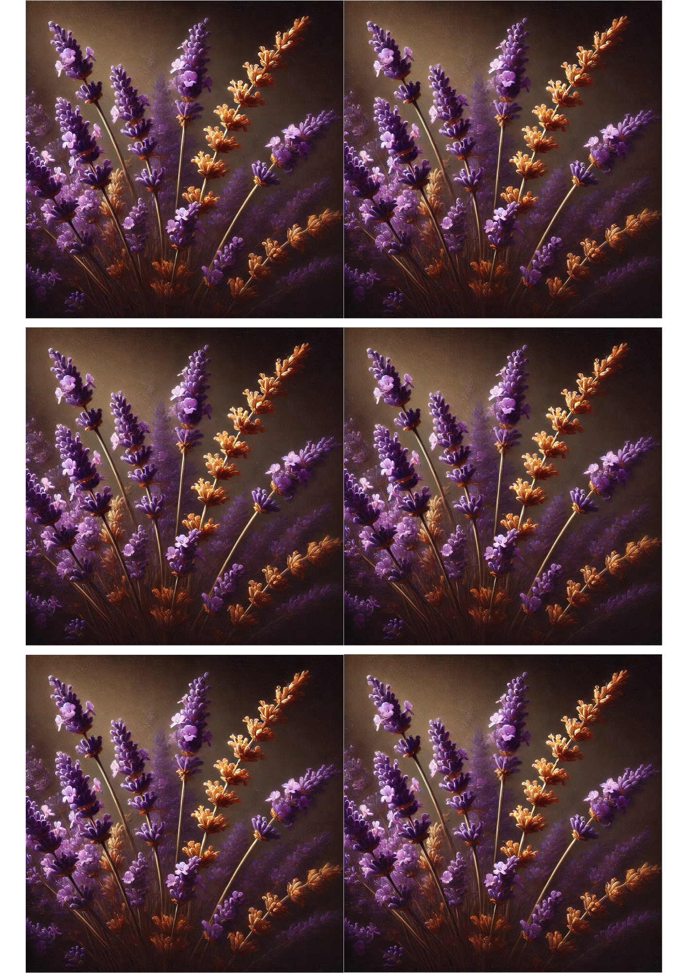 Sticker Sheet / Greeting Card – Lavender Collage, Cat. No. 2072