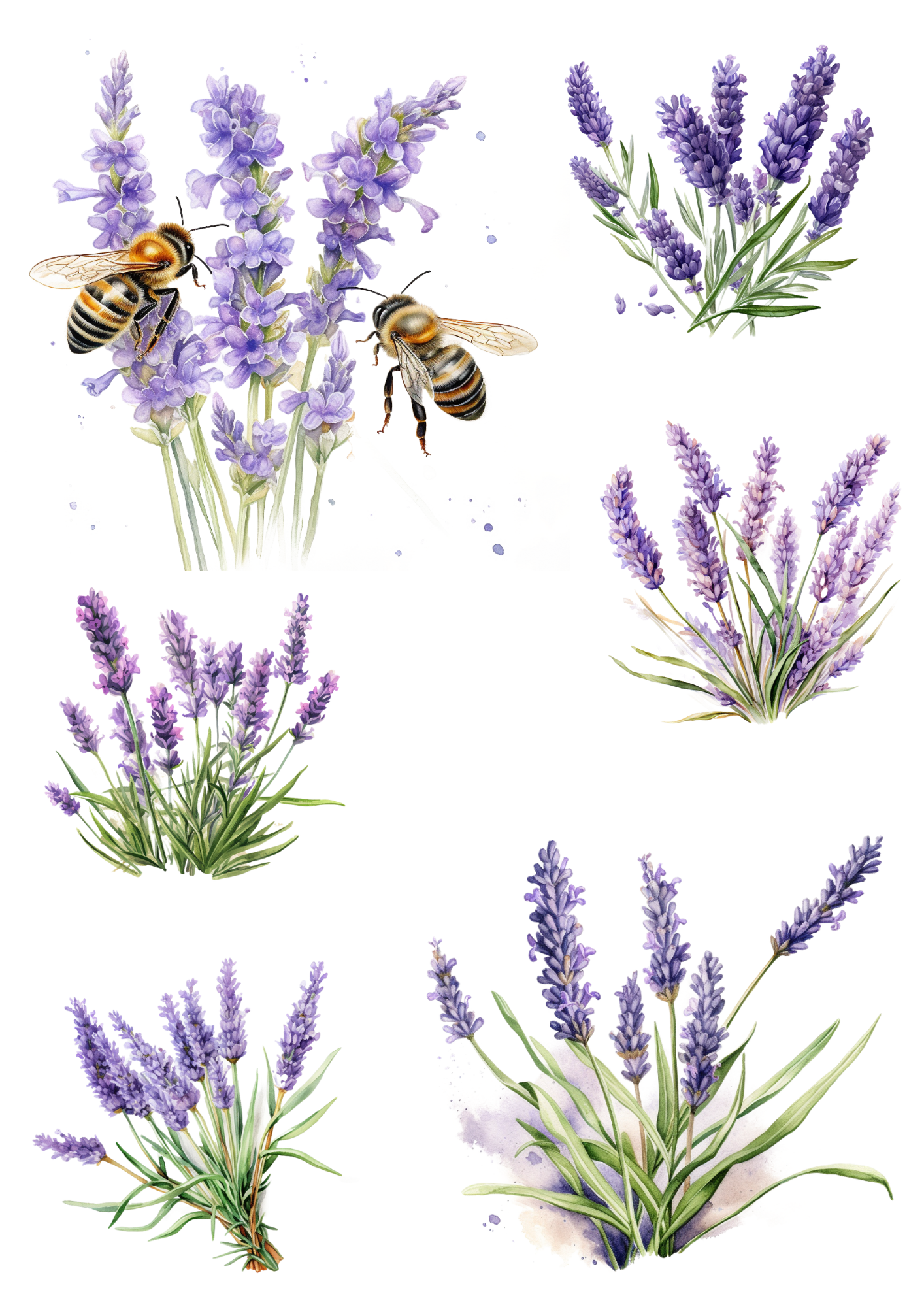 Sticker Sheet / Greeting Card – Lavender Mix 1 Cat No. 3070