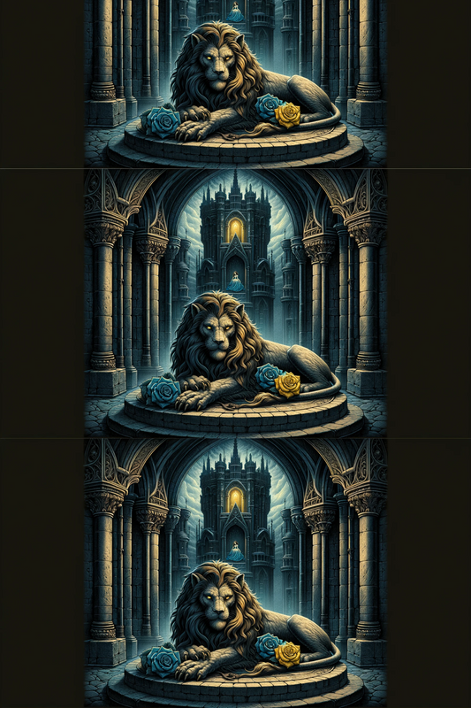 Sticker Sheet – Lion Gothic Roses Princess Collage Cat. No. 185