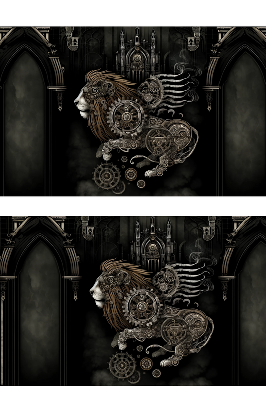 Sticker Sheet – Lion Steampunk 2 Collage Cat. No. 193