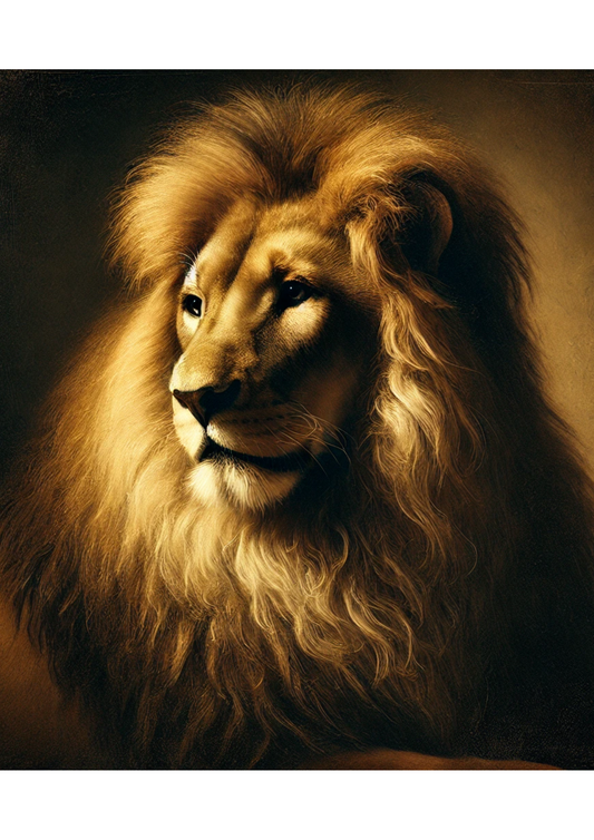 Aufkleberbogen – Porträt eines Löwen im Stil von Rembrandt, Kat. Nr. 2081