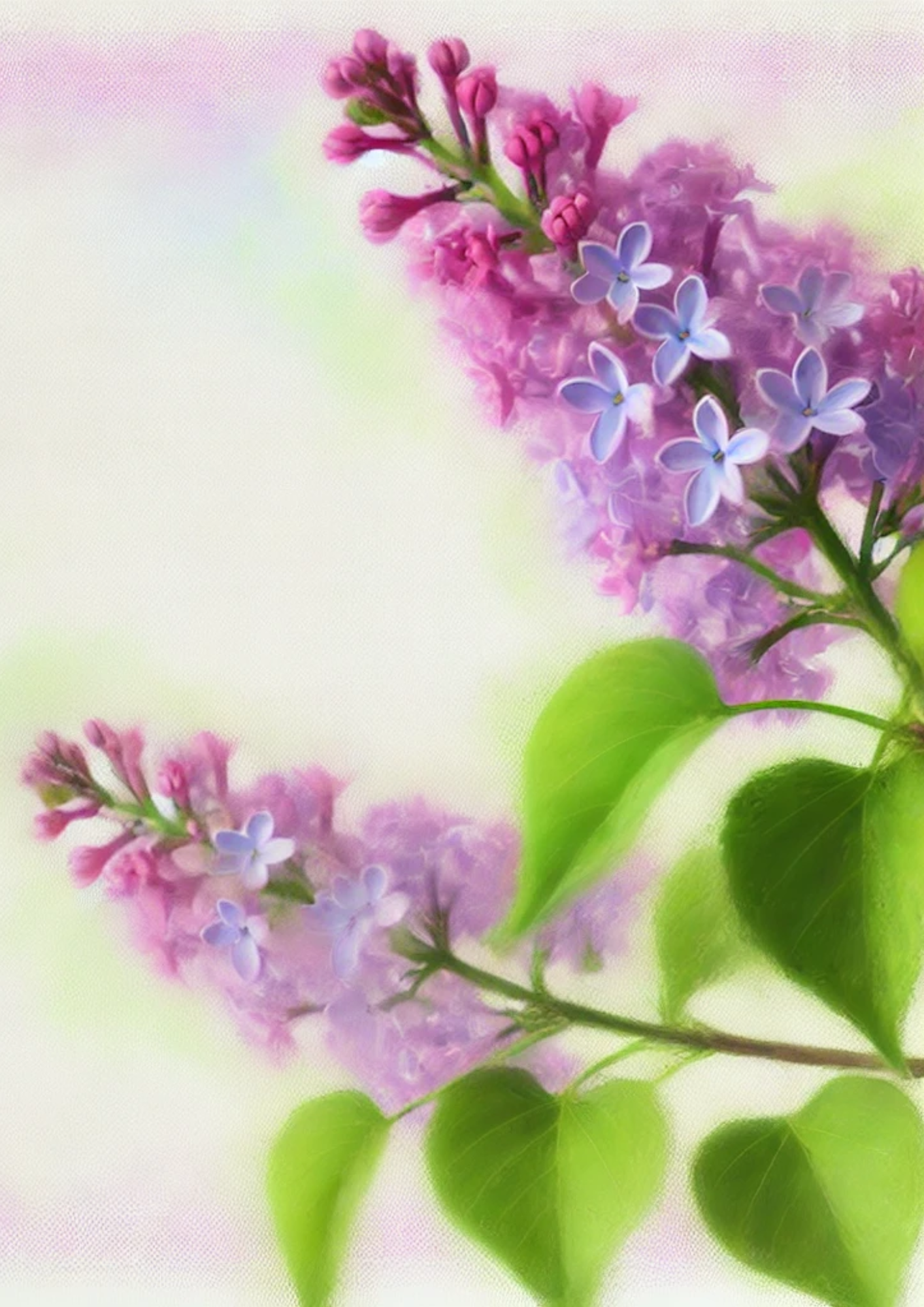 Sticker Sheet / Greeting Card – Lilac Branch 2 Full, Cat. No. 2087