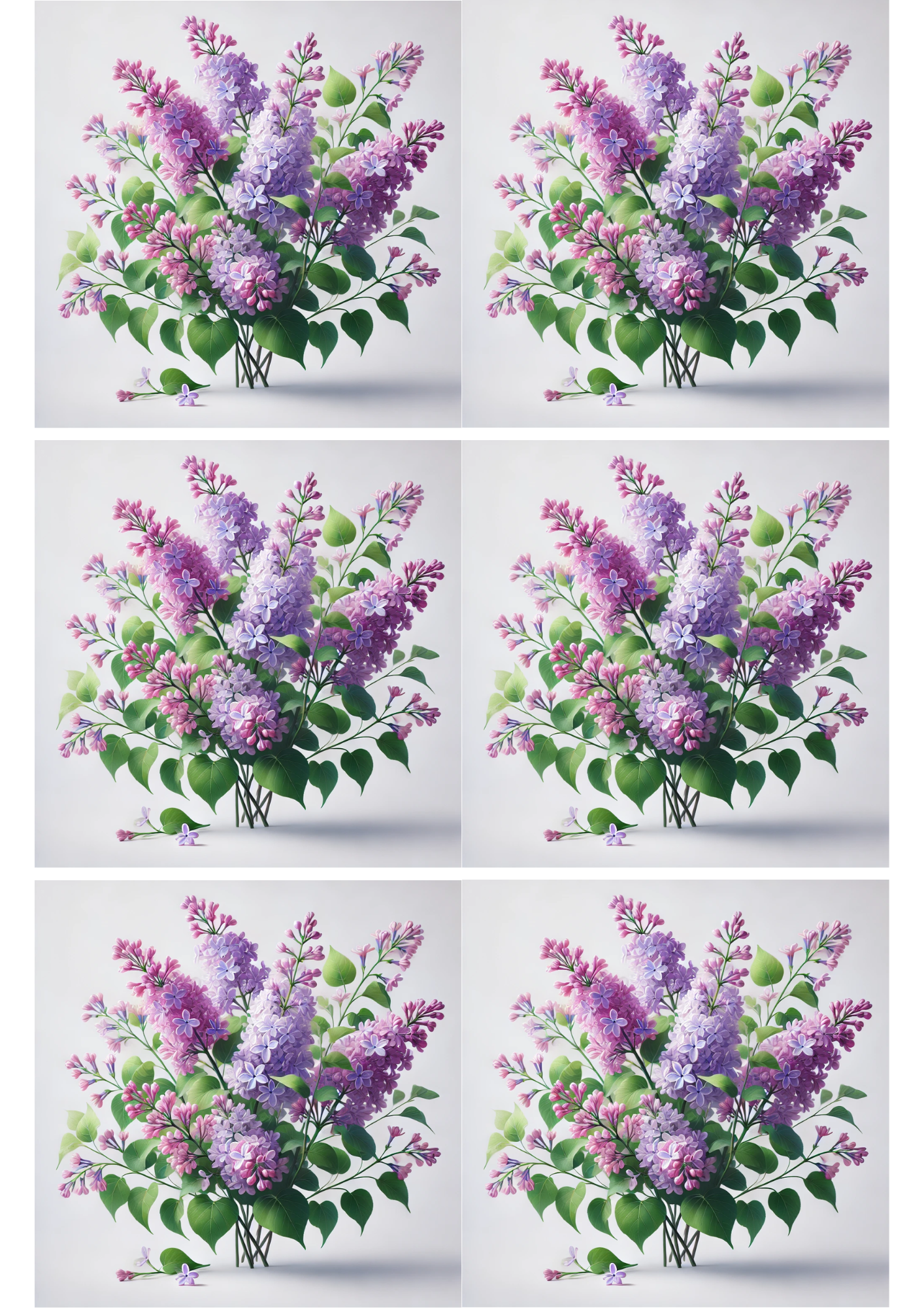 Sticker Sheet / Greeting Card – Lilac Branch 3 Collage, Cat. No. 2088