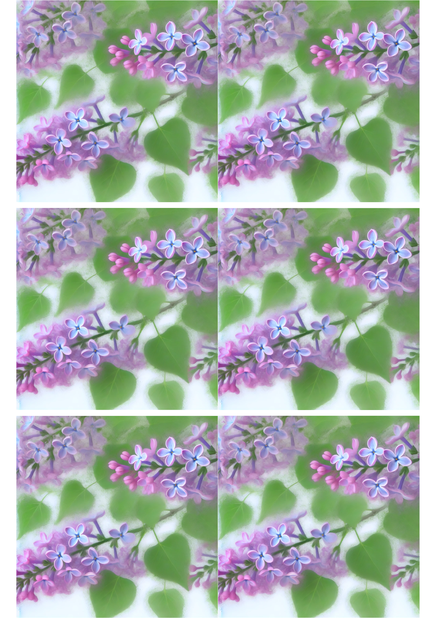 Sticker Sheet / Greeting Card – Lilac Branch Collage, Cat. No. 2084