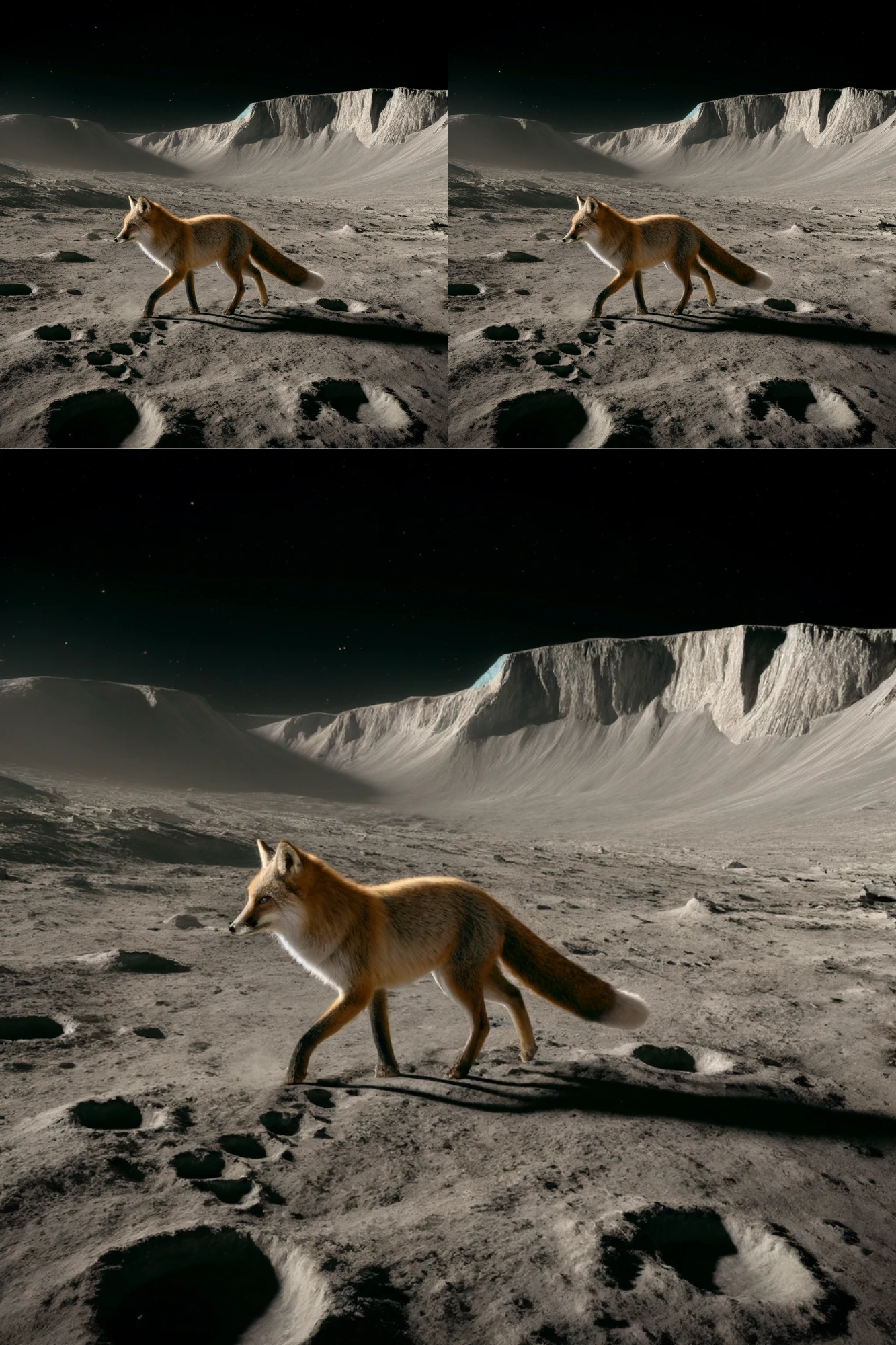 Sticker Sheet / Greeting Card – Fox on the Moon, Cat. No. 198