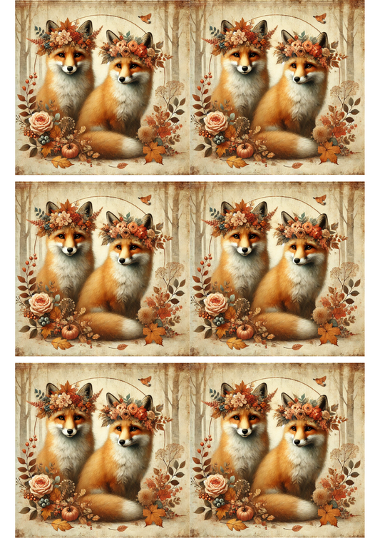 Sticker Sheet – Foxes in Autumn Collage Cat. No. 2595