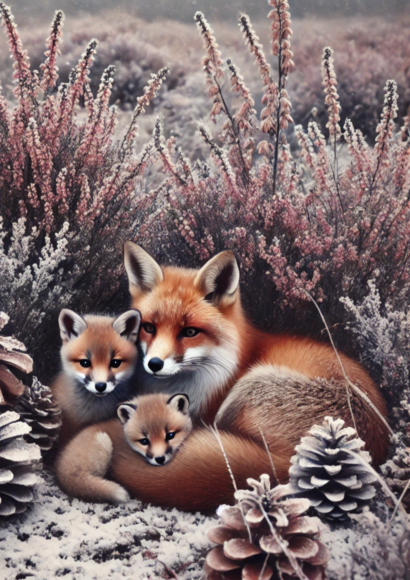 Sticker Sheet / Greeting Card – Foxes in Autumn Full Cat. No. 2756