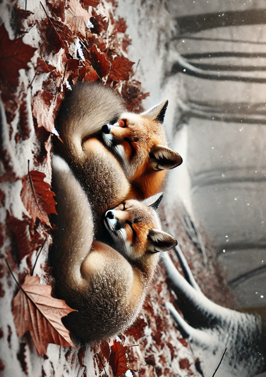 Sticker Sheet – Foxes In Leaves Full, Cat. No. 2101