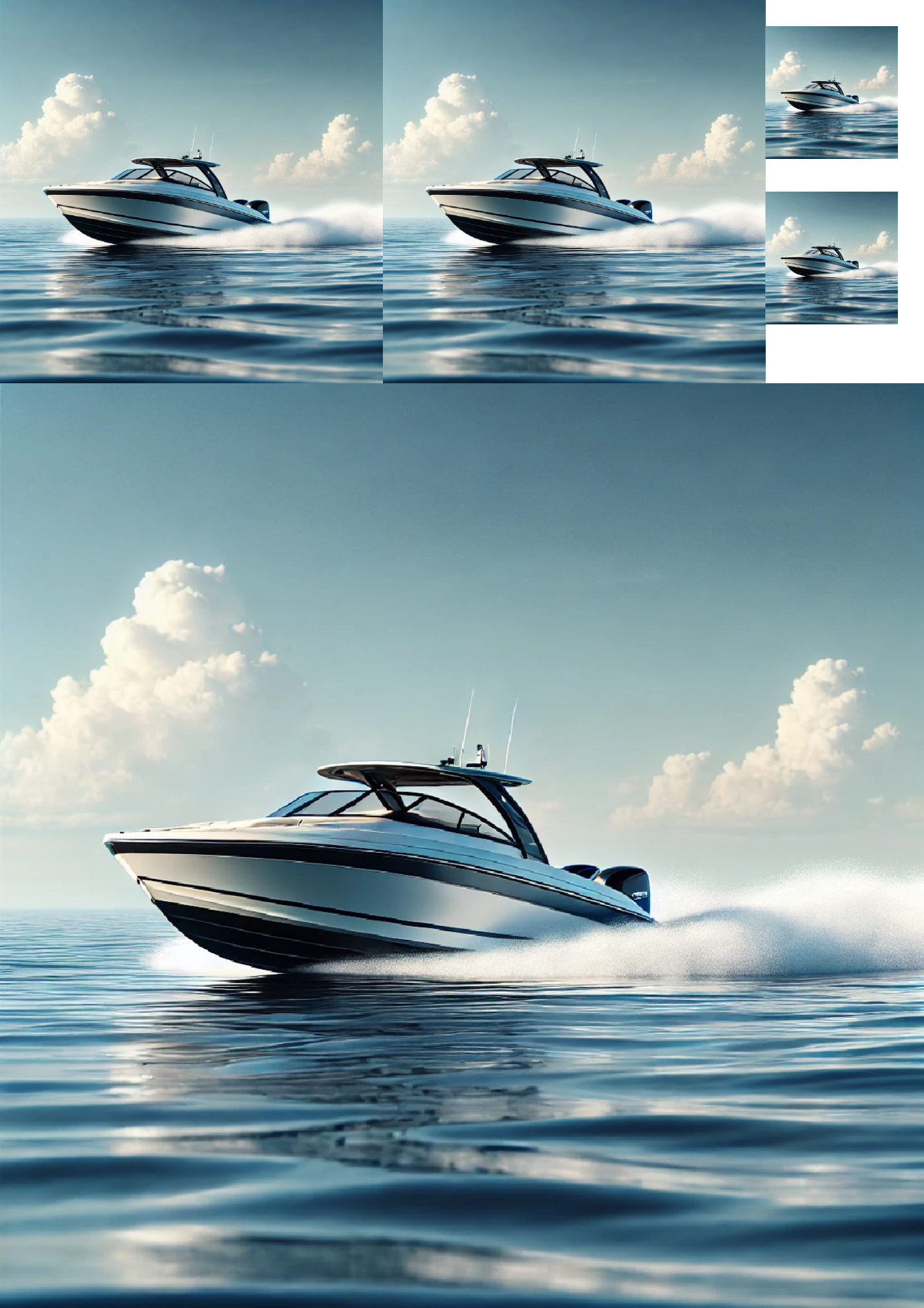 Sticker Sheet / Greeting Card – Motor Boat Collage Cat. No. 1325