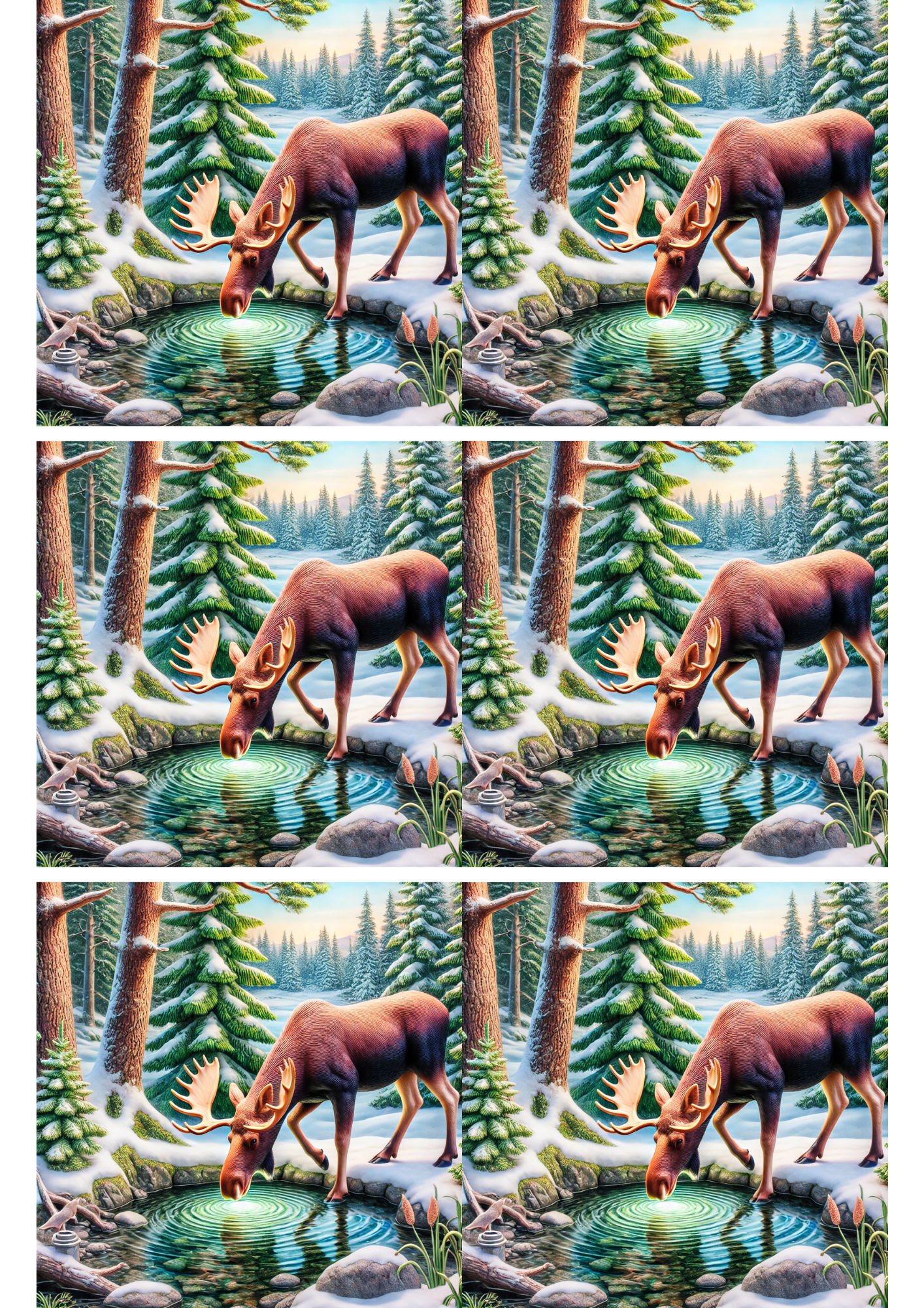 Sticker Sheet / Greeting Card – Moose Collage, Cat. No. 2104