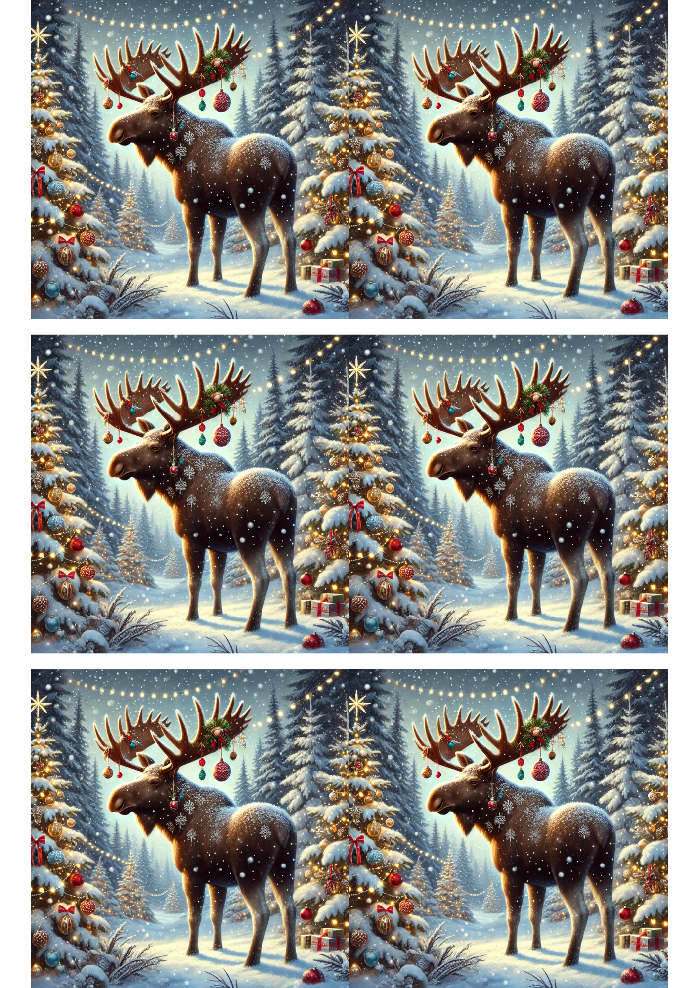 Sticker Sheet / Greeting Card – Moose Collage Cat. No. 3051