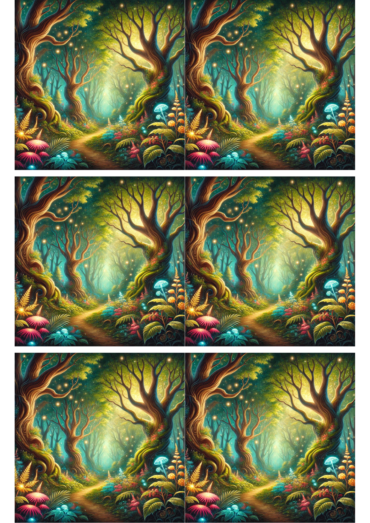 Sticker Sheet / Greeting Card – Magical Forest Collage, Cat. No. 2110