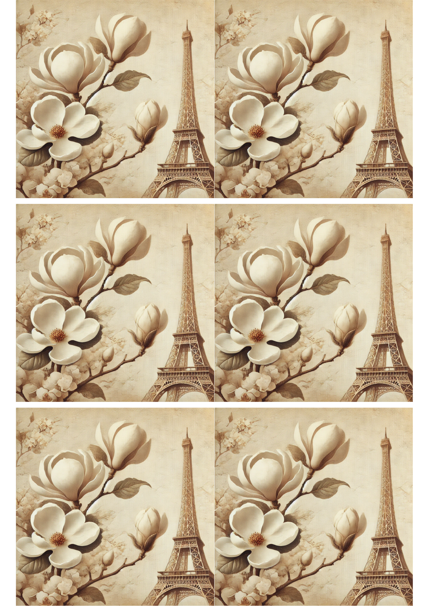Sticker Sheet / Greeting Card – Magnolia In Paris Vintage Collage, Cat. No. 2116
