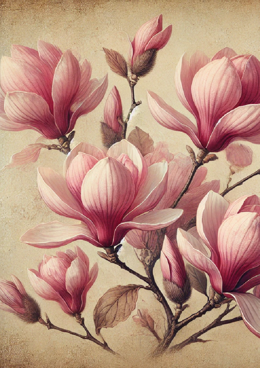 Sticker Sheet Pink Magnolias Vintage Full Cat. No. 1685