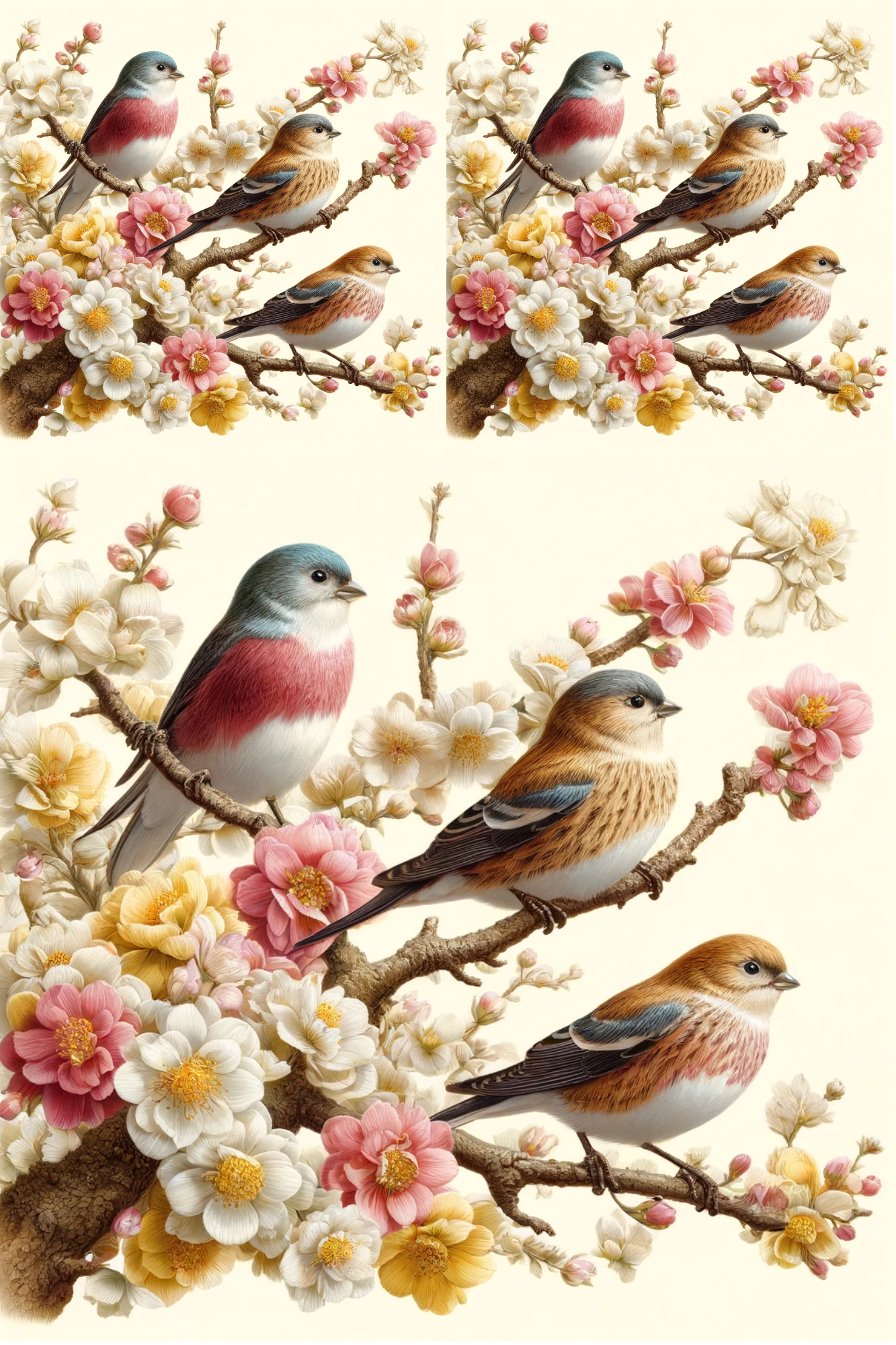 Sticker Sheet / Greeting Card – Mackerel on a Sandalwood Branch, Cat. No. 201