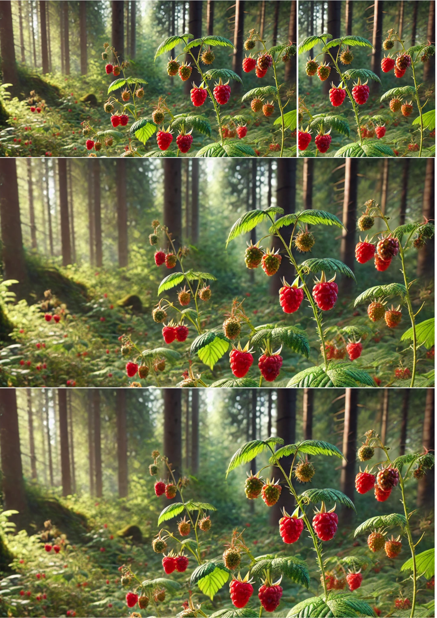 Sticker Sheet / Greeting Card – Wild Raspberries Collage Cat. No. 1327