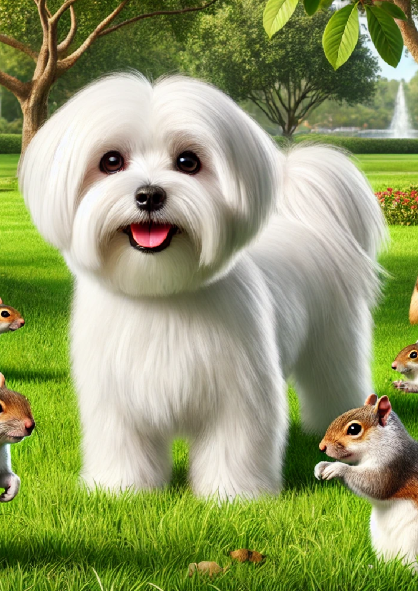 Sticker Sheet / Greeting Card – Maltese Dog In The Park Full Cat. No. 1332