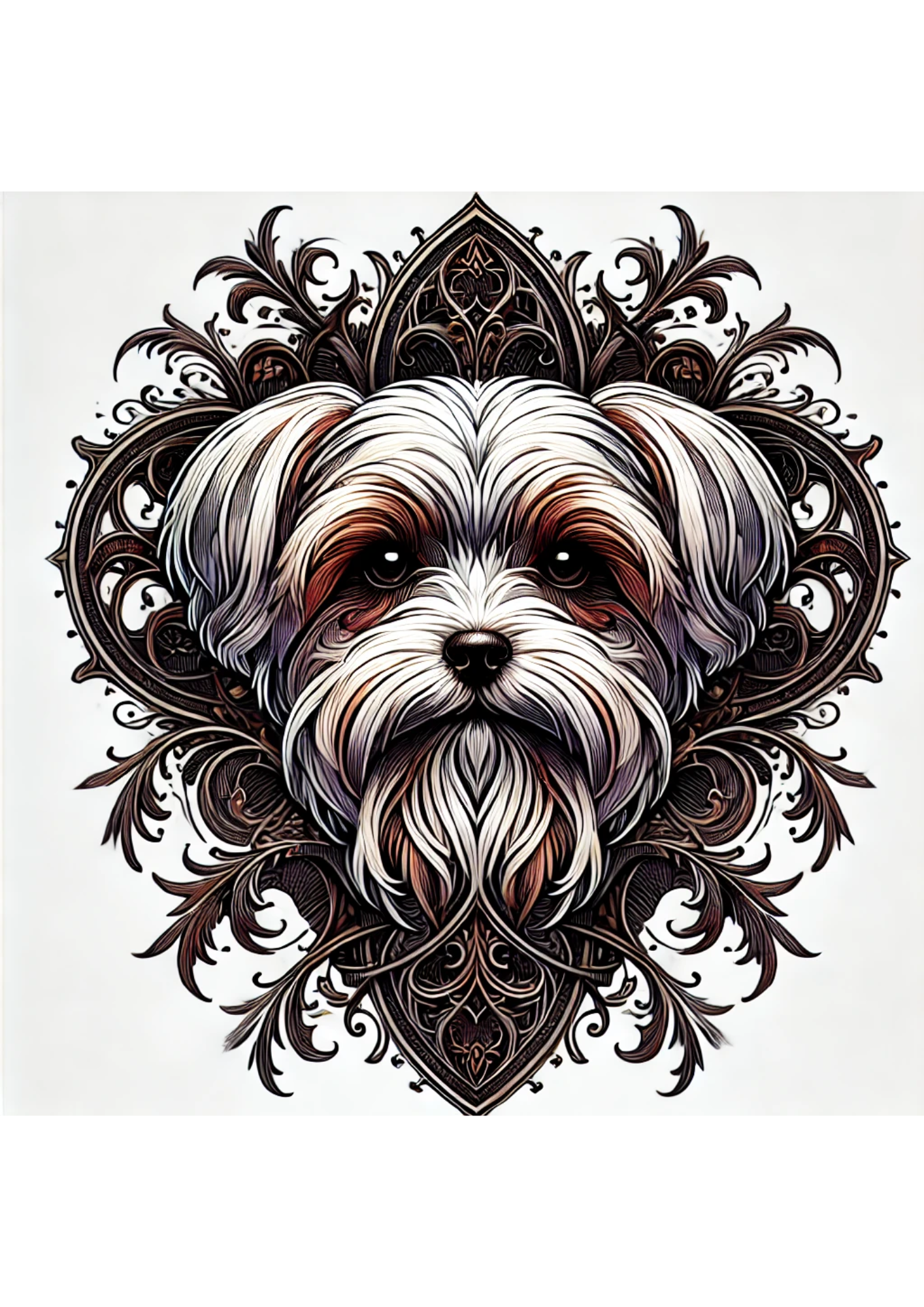 Sticker Sheet / Greeting Card – Maltese Gothic Style Full, Cat. No. 2121