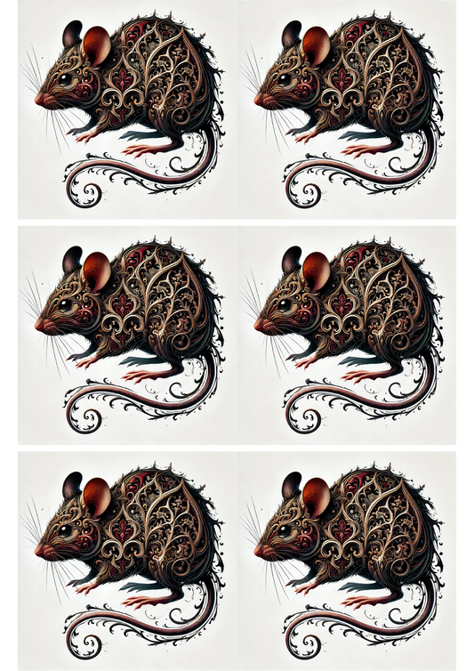 Sticker Sheet – Mouse In Gothic Style Collage, Cat. No. 2122