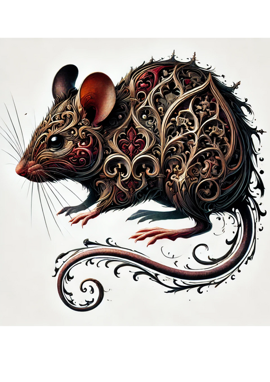 Sticker Sheet – Mouse In Gothic Style Full, Cat. No. 2123