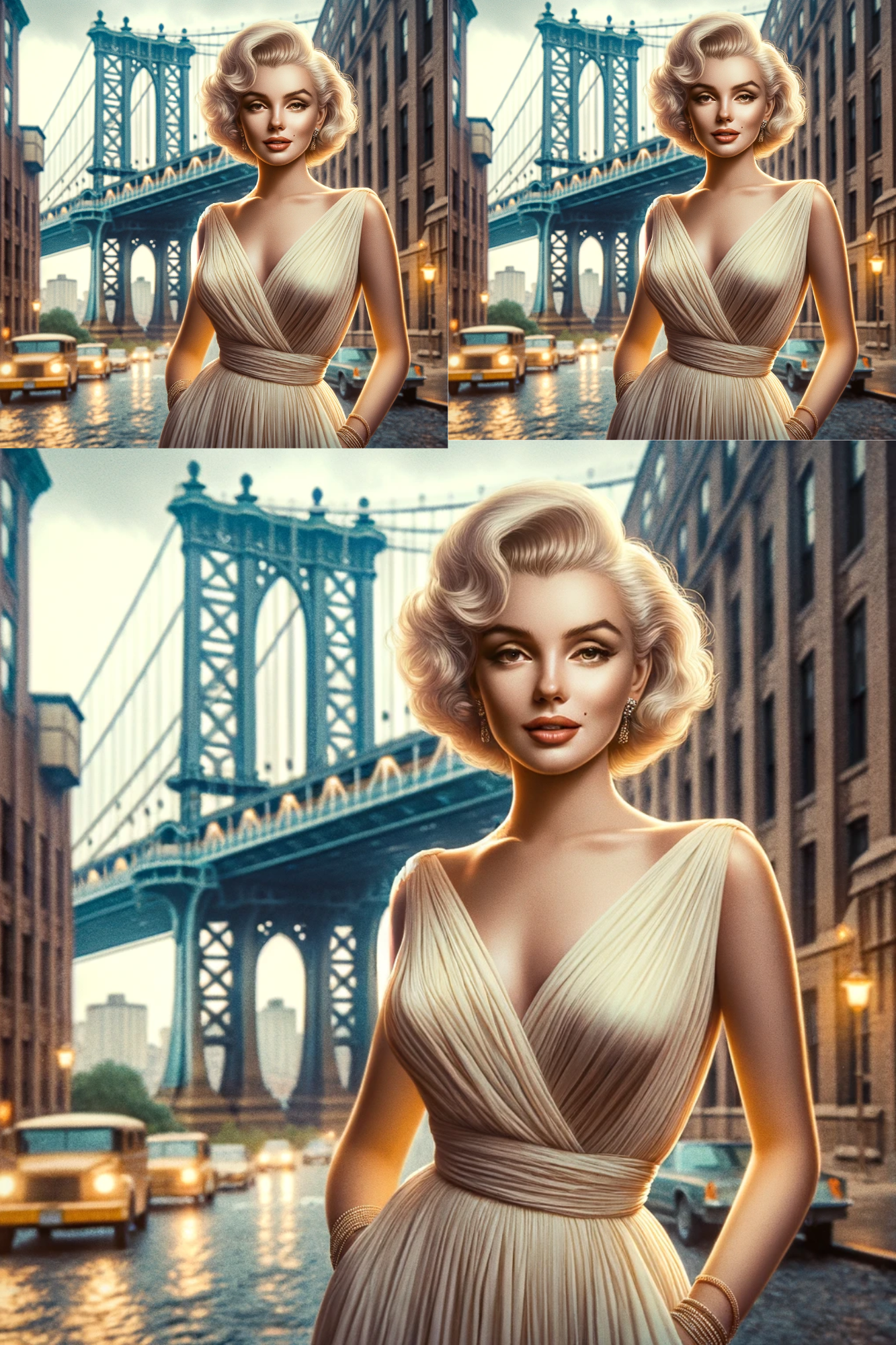 Sticker Sheet / Greeting Card – Marilyn Monroe and the Brooklyn Bridge Cat. No. 05